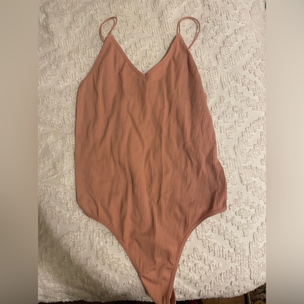 Peach V Neck Body Suit